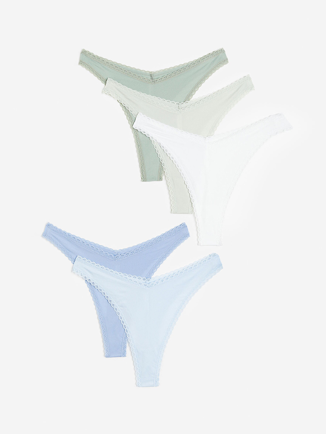 

H&M Women 5-Pack Jersey Brazilian Briefs, Blue