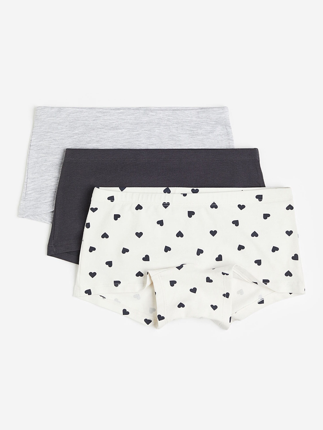 

H&M Girls 3-Pack Boxer Briefs, Grey