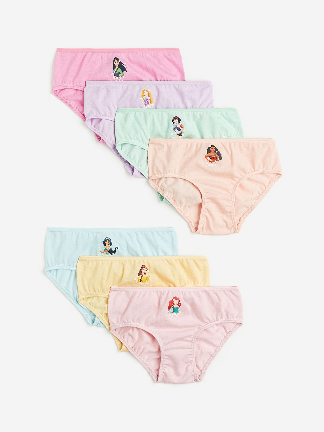 

H&M Girls 7-Pack Disney Princess Cotton Briefs, Pink