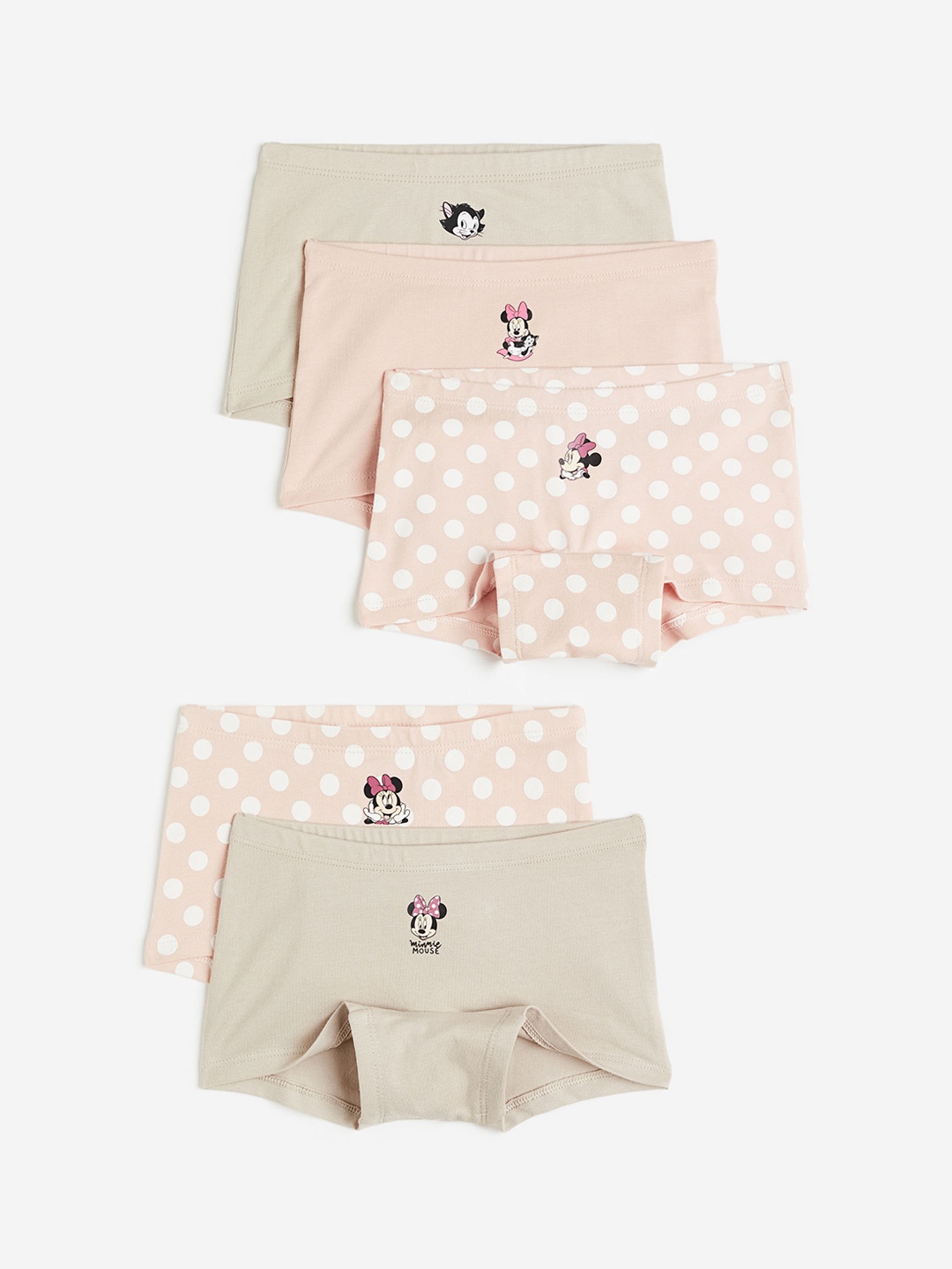 

H&M Girls 5-Pack Cotton Boxer Briefs 0783893060, Beige