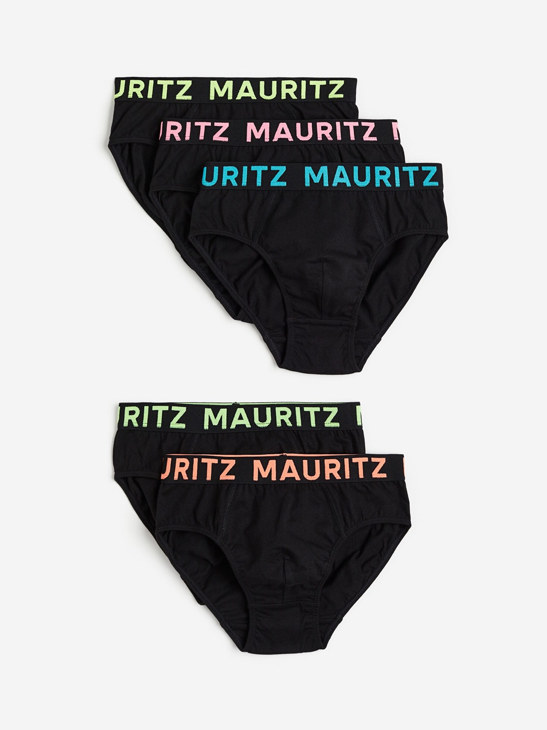 

H&M Boys 5-Pack Pure Cotton Boy's Briefs 0485688038, Black