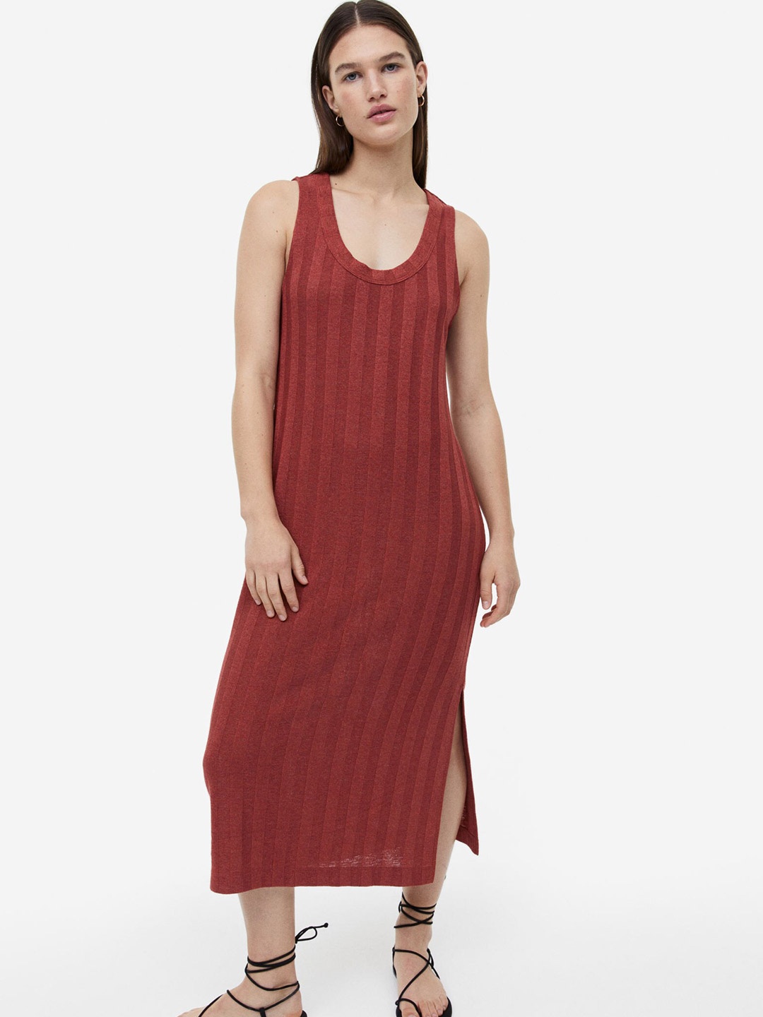 

H&M Rib-Knit Dress, Red