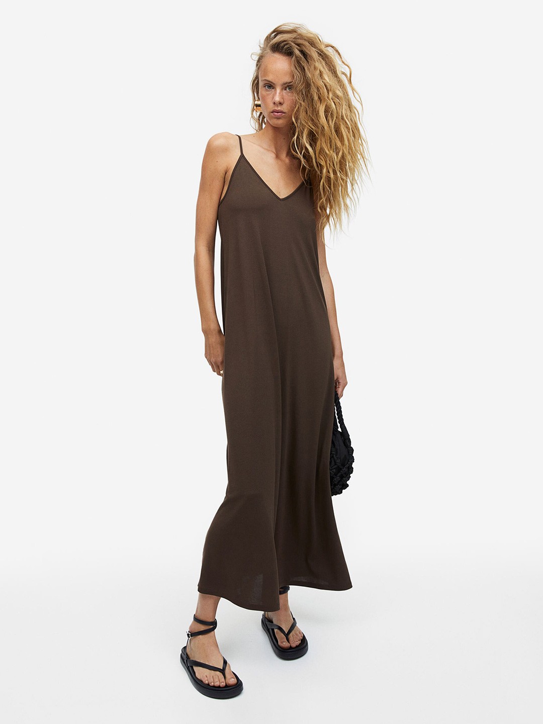 

H&M Modal-Blend Slip Dress, Brown