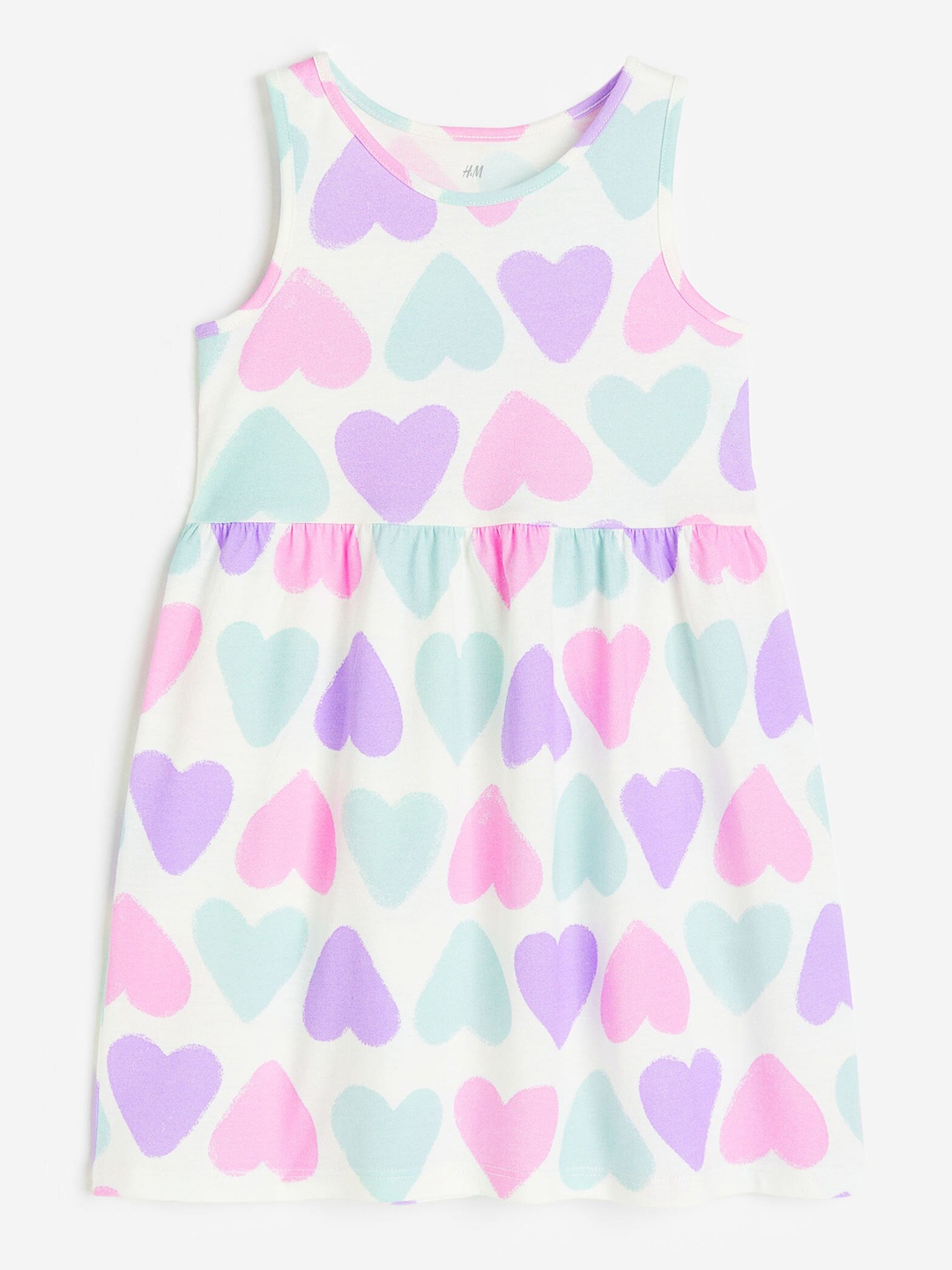 

H&M Girls Patterned Cotton Dress, White
