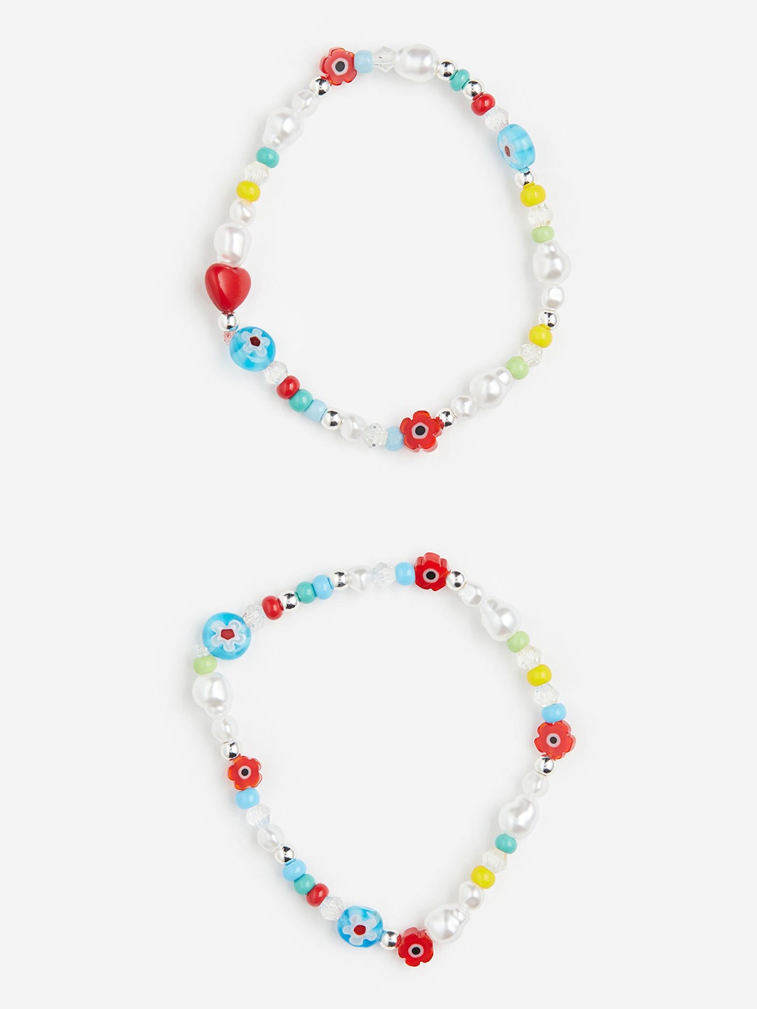 

H&M 2-Pack Beaded Bracelets, White