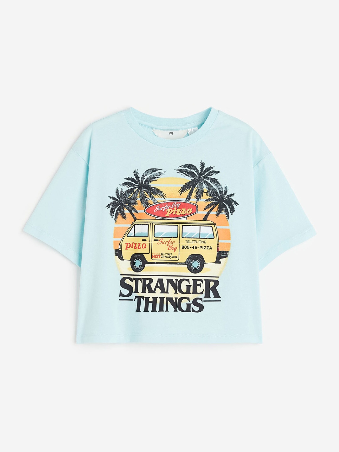 

H&M Girls Oversized Printed Pure Cotton T-shirt, Blue