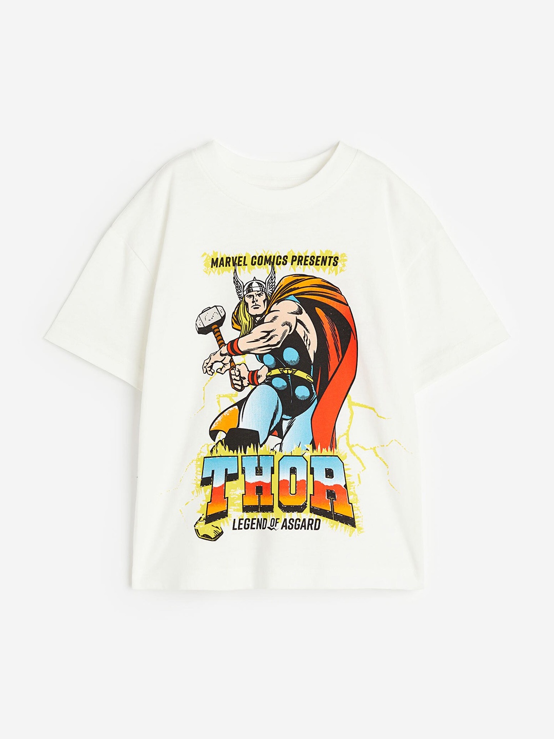 

H&M Boys Thor Printed Pure Cotton T-shirt, White
