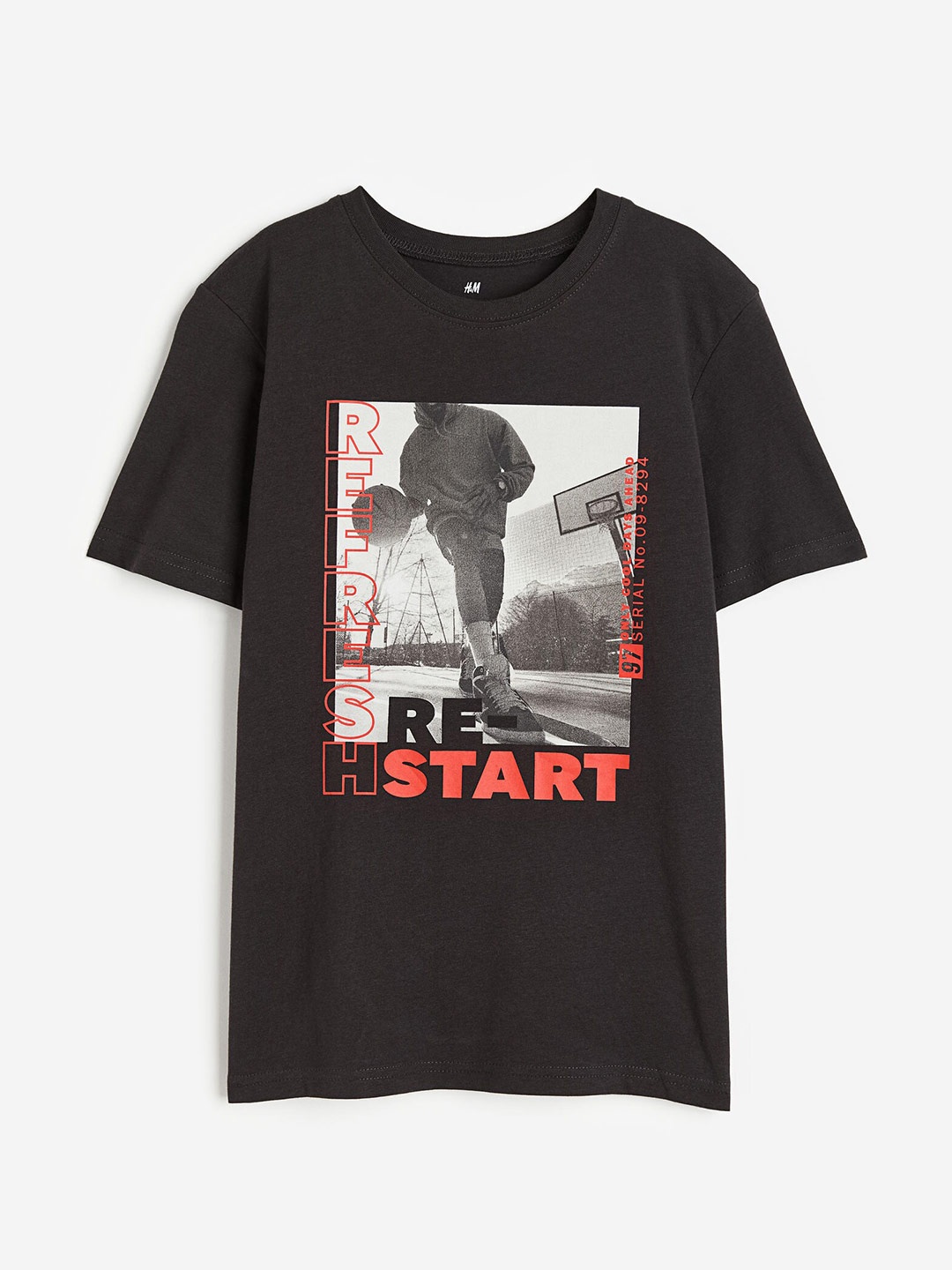 

H&M Boys Printed Pure Cotton Jersey T-shirt, Black