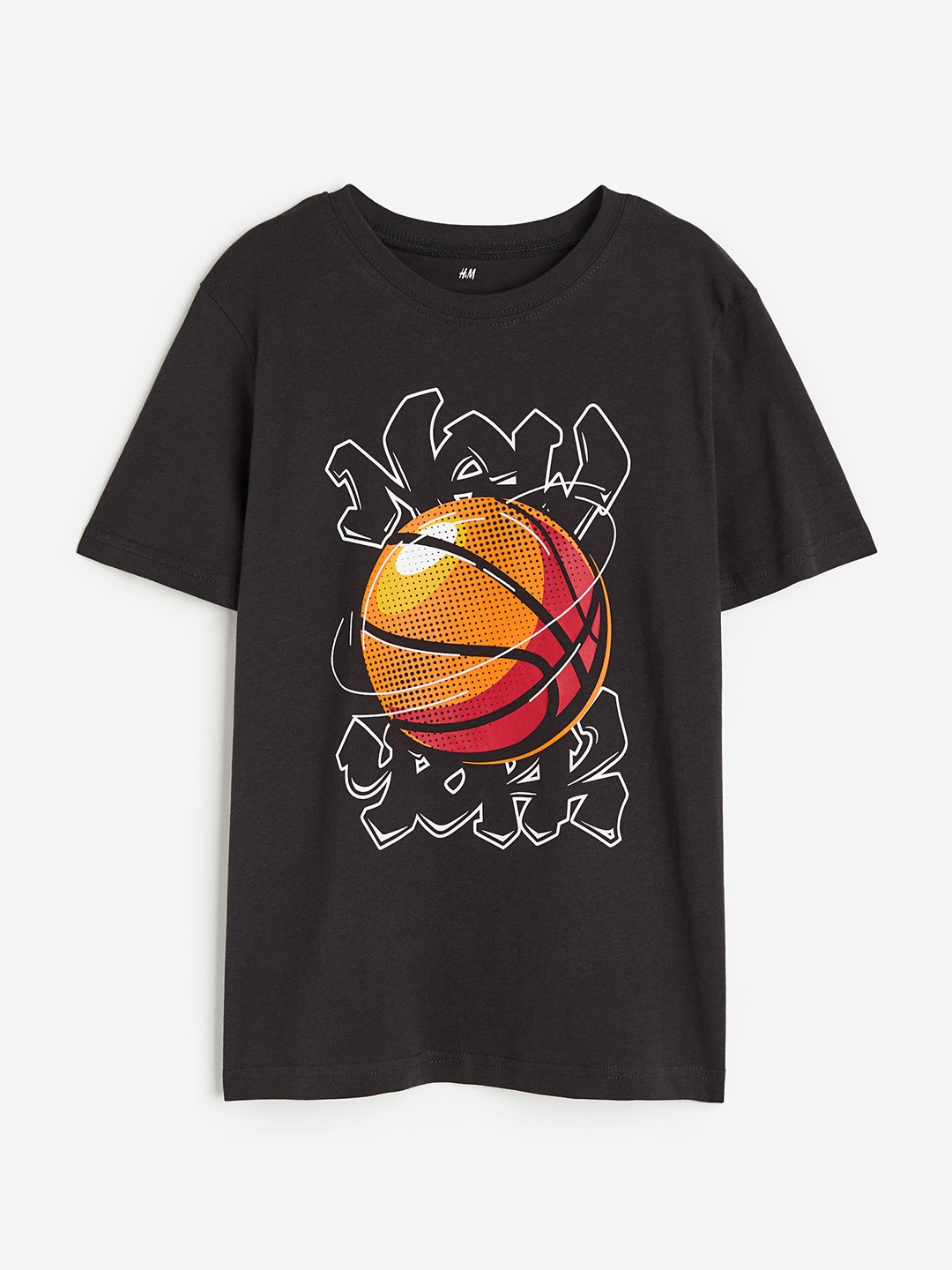 

H&M Boys Printed Cotton T-shirt, Black
