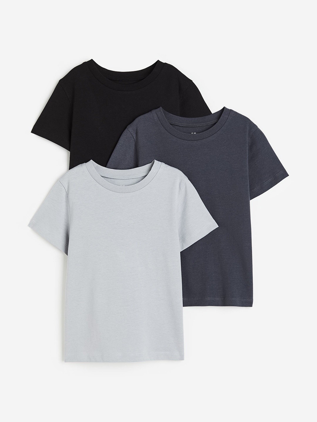 

H&M Boys 3-Pack Pure Cotton T-Shirts, Black