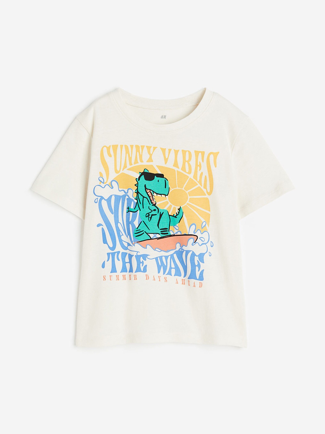 

H&M Boys Cotton T-shirt, Off white