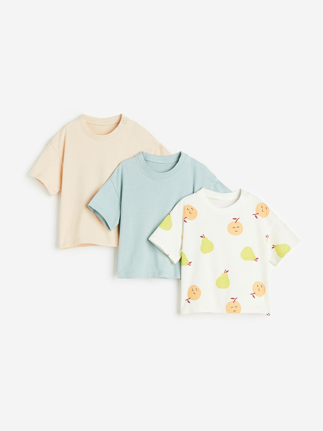 

H&M Boys 3-Pack Pure Cotton T-shirts, Beige