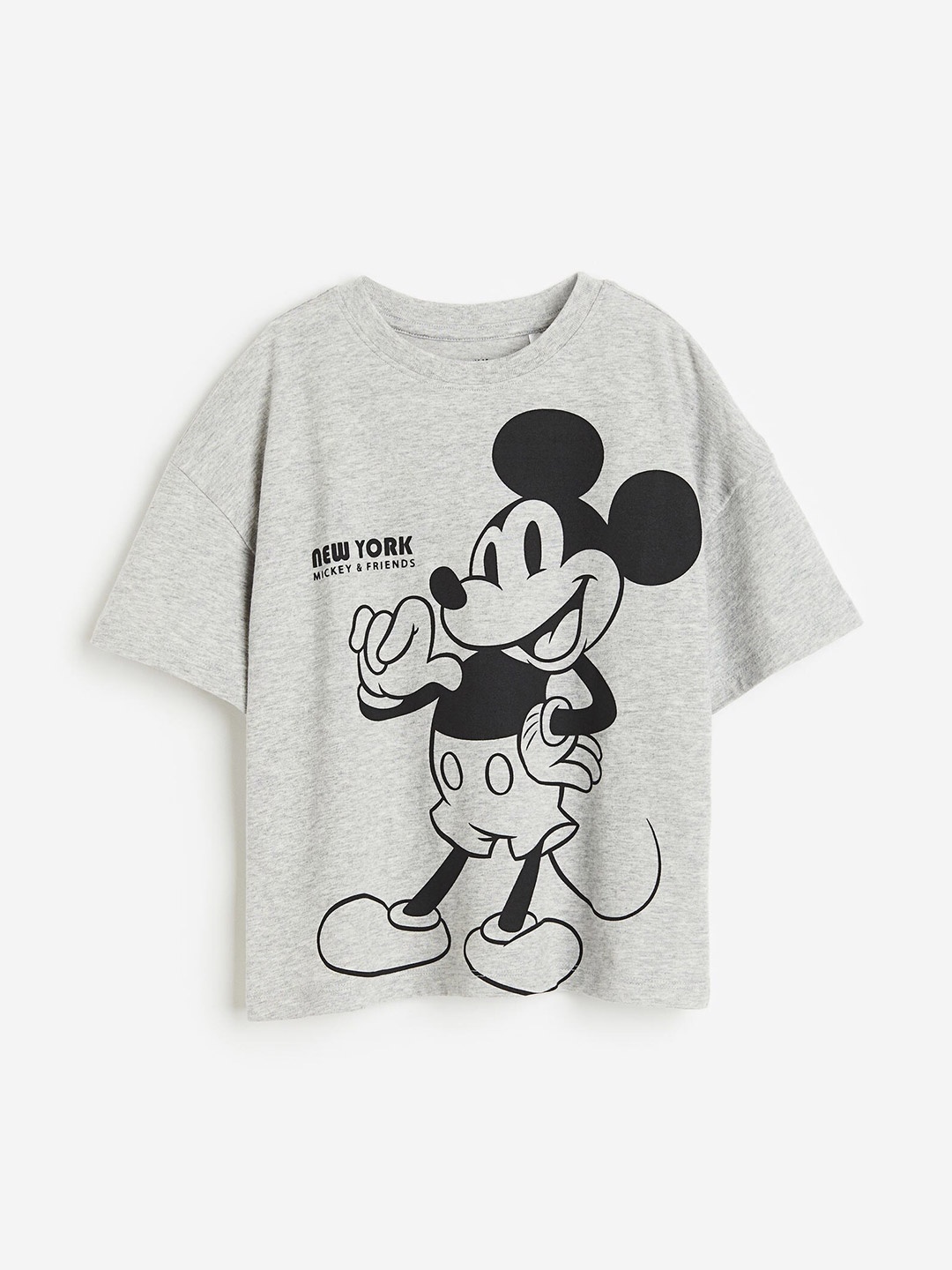

H&M Boys Oversized Mickey Mouse Printed T-Shirt, Grey
