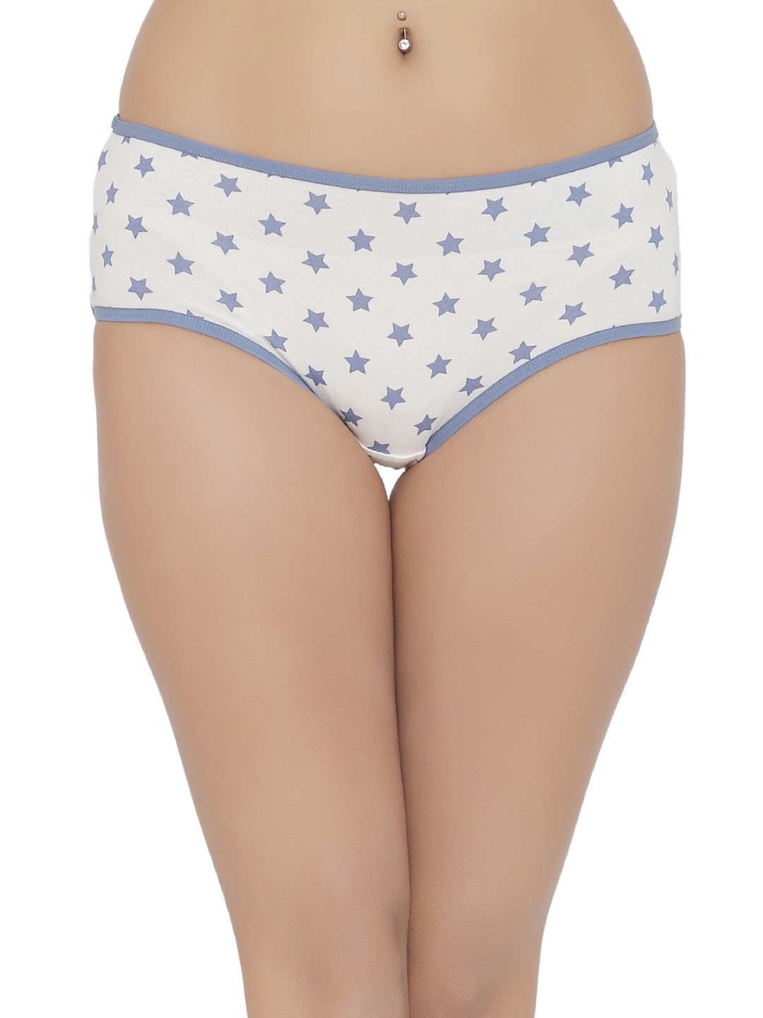 

Clovia White & Blue Star Print Hipster Briefs PN2036P18L