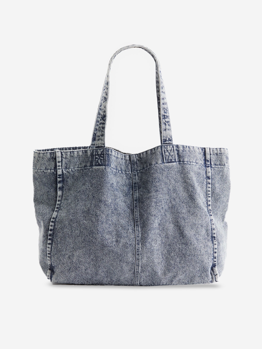 

H&M Pure Cotton Denim Shopper, Blue