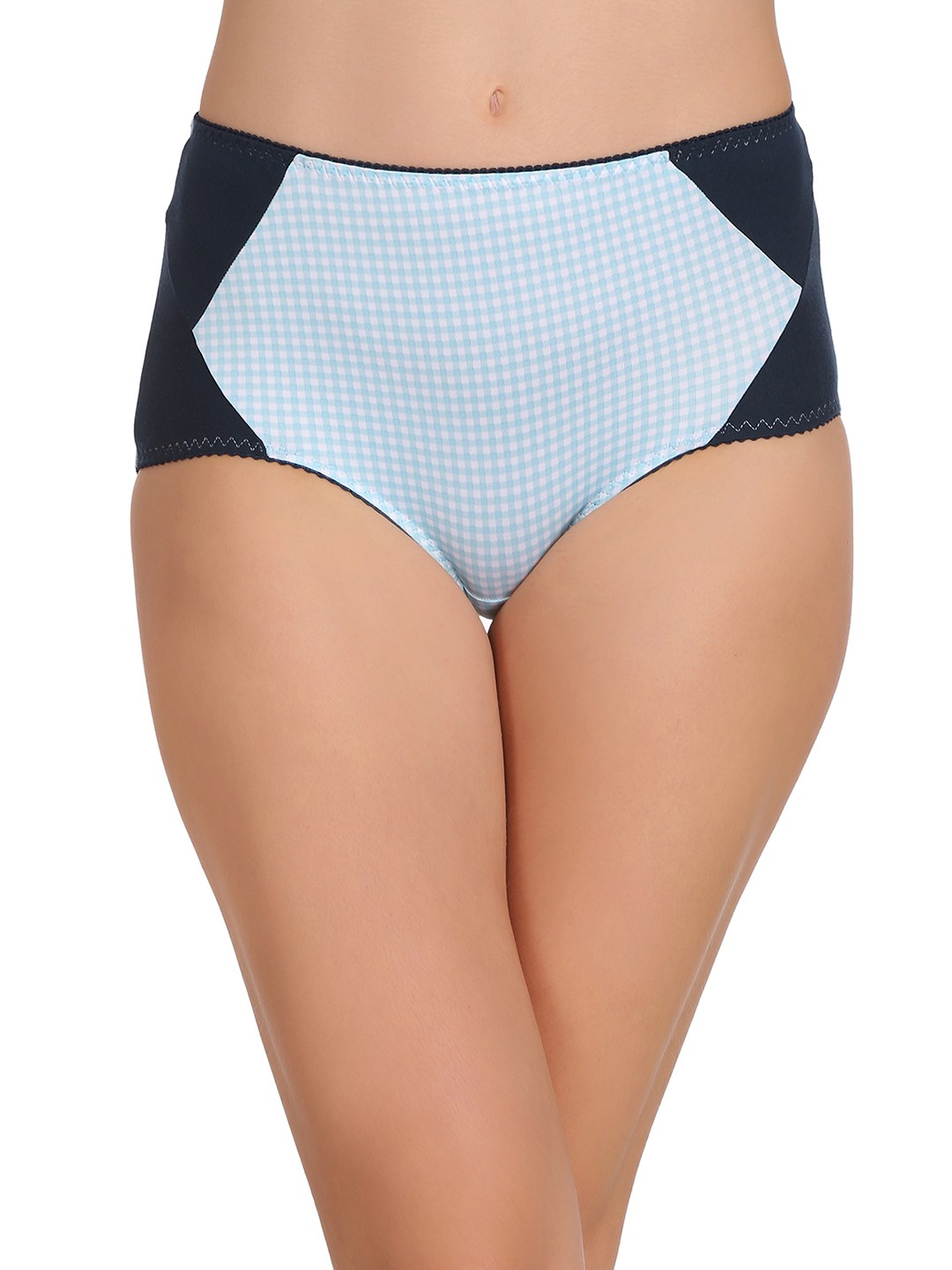 

Clovia Blue & Black Checked Hipster Briefs PN2053P03S