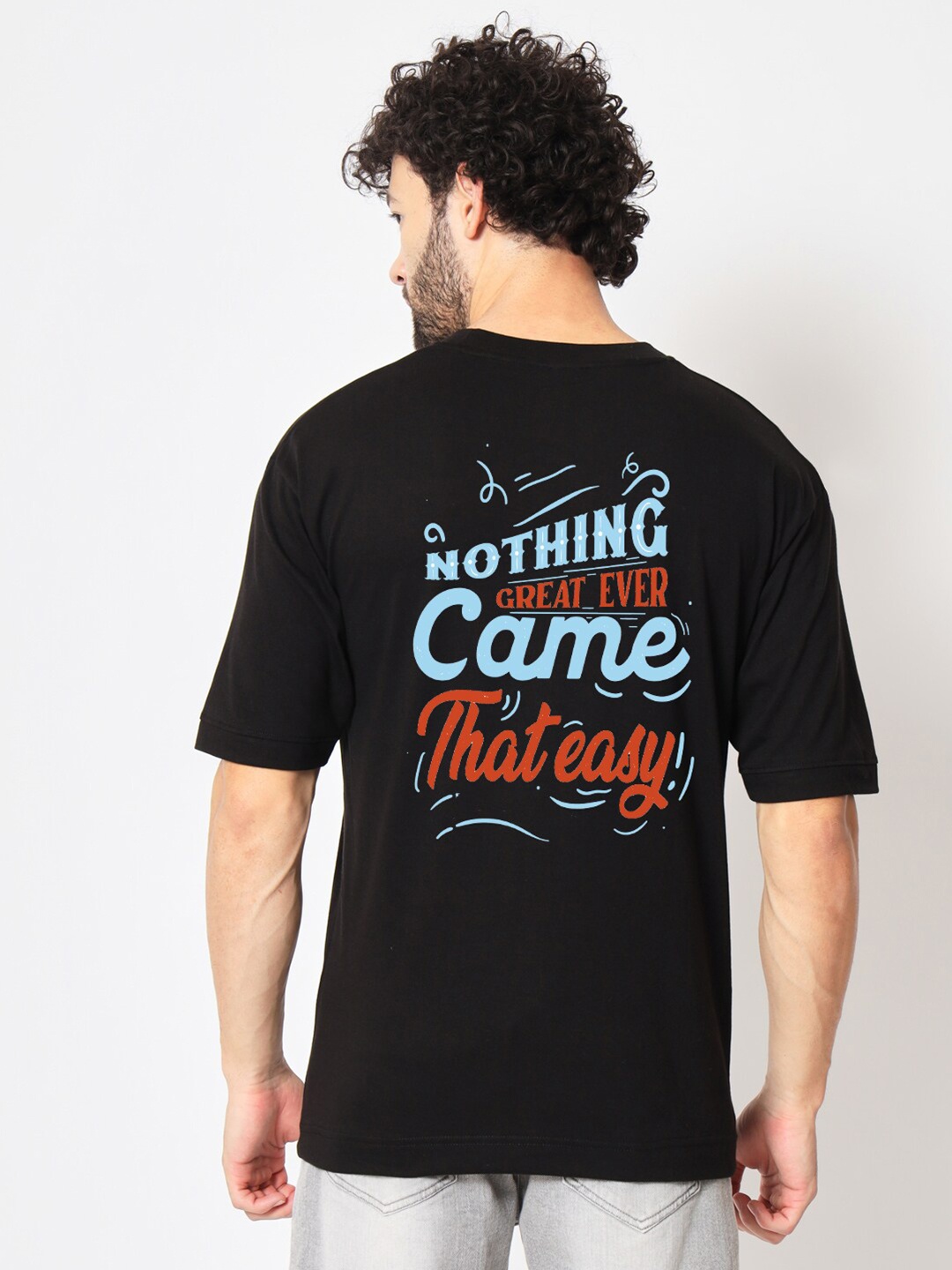 

Imsa Moda Typography Printed Cotton Oversized T-shirt, Black