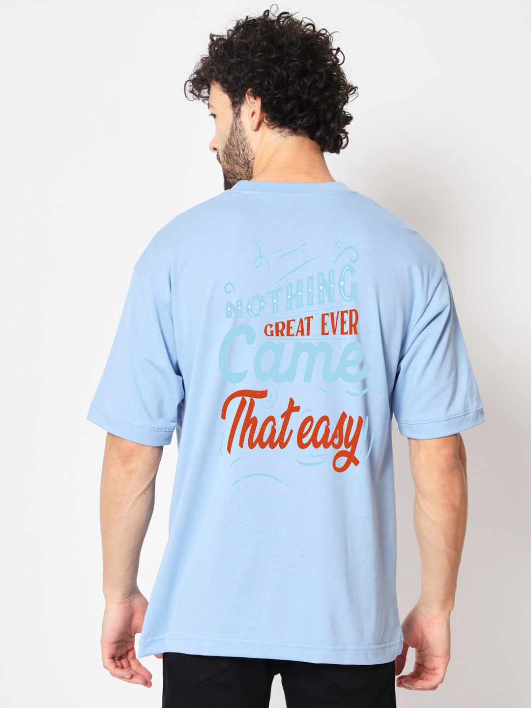 

Imsa Moda Typography Printed Cotton Oversized T-shirt, Blue