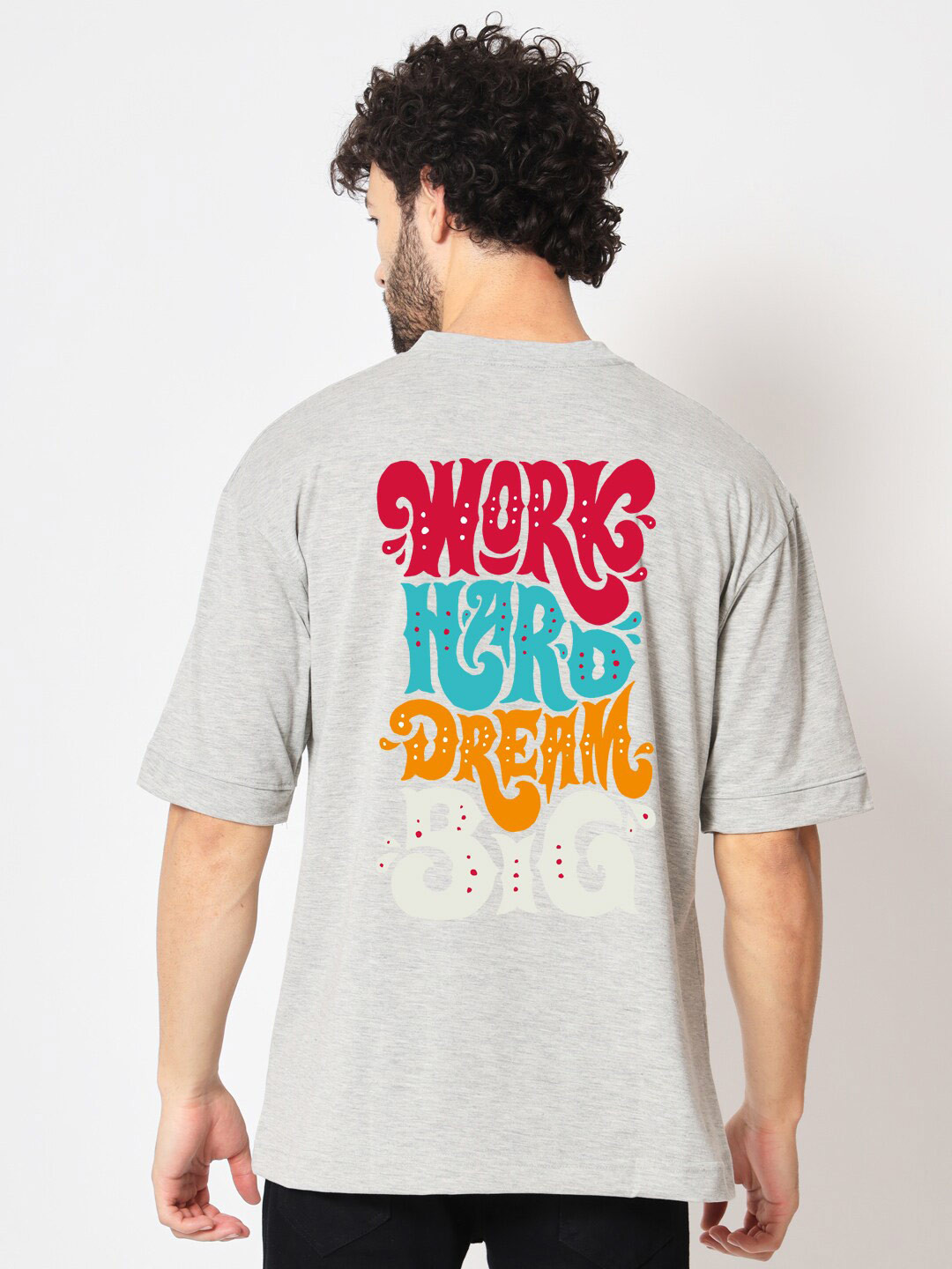 

Imsa Moda Typography Printed Cotton Oversized T-shirt, Grey