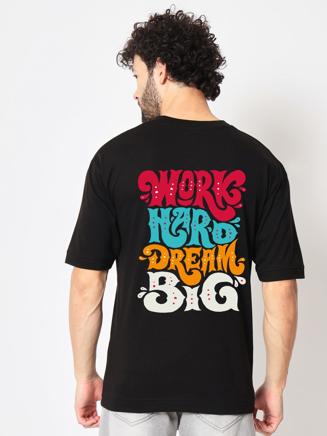

Imsa Moda Typography Printed Cotton Oversized T-shirt, Black