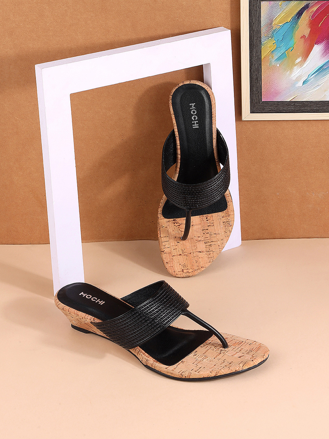 

Mochi Embellished Wedge Heels, Black