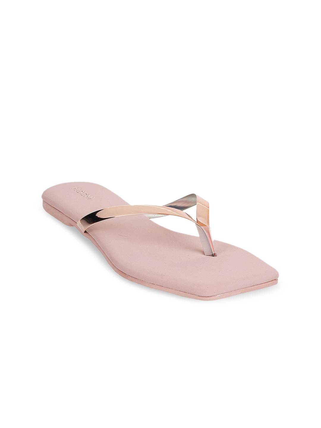 

Mochi Open Toe T-Strap Flats, Pink