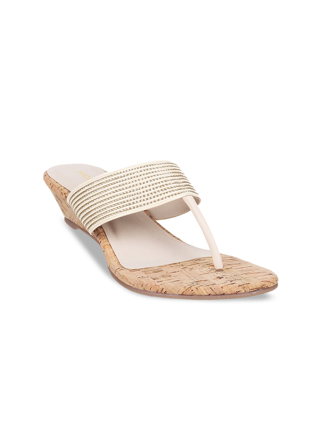 

Mochi Embellished Wedge Heels, Beige