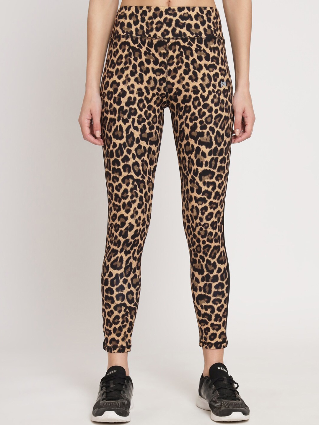 

MUSCLE TORQUE Women Animal Printed High Waist Workout Tights, Brown