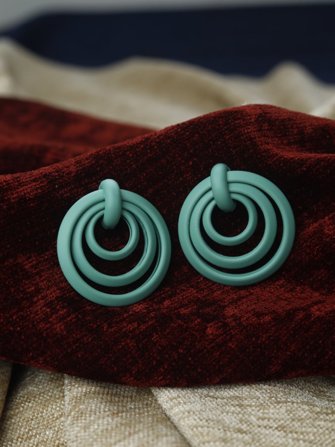 

Maansh Contemporary Studs Earrings, Green