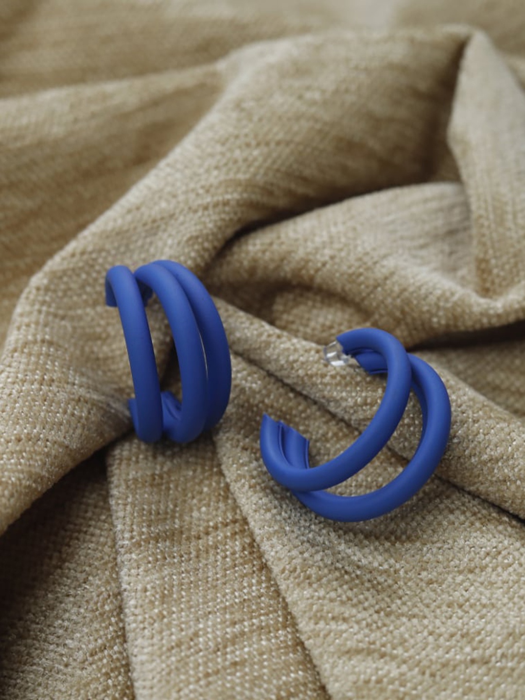 

Maansh Contemporary Half Hoop Earrings, Blue