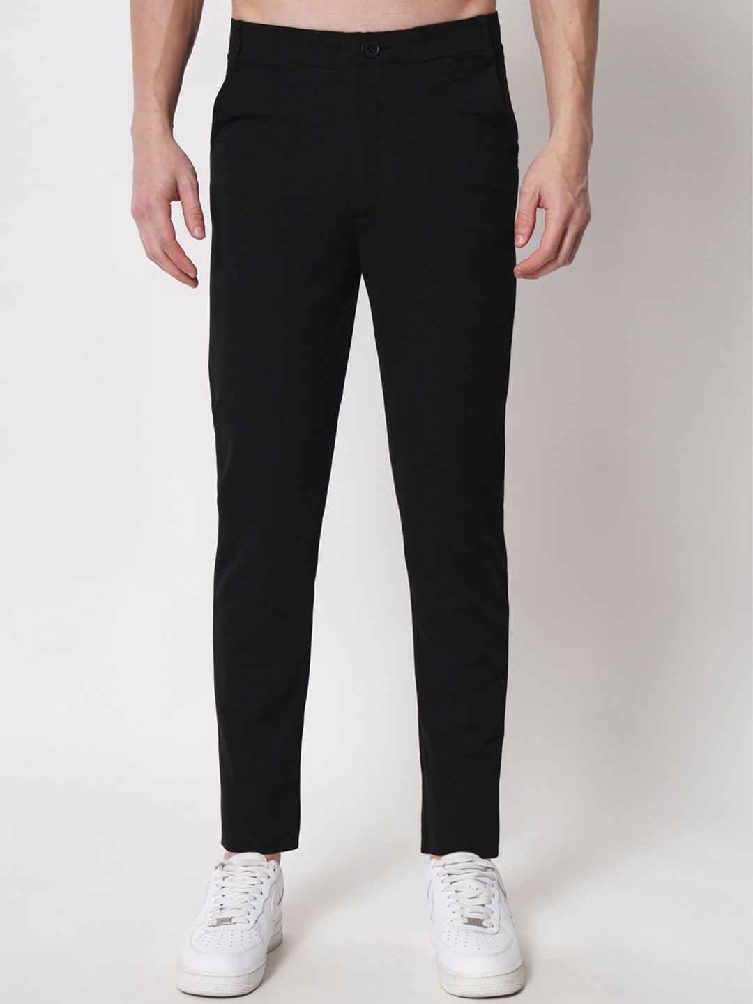 

BAESD Men Mid Rise Trousers, Black
