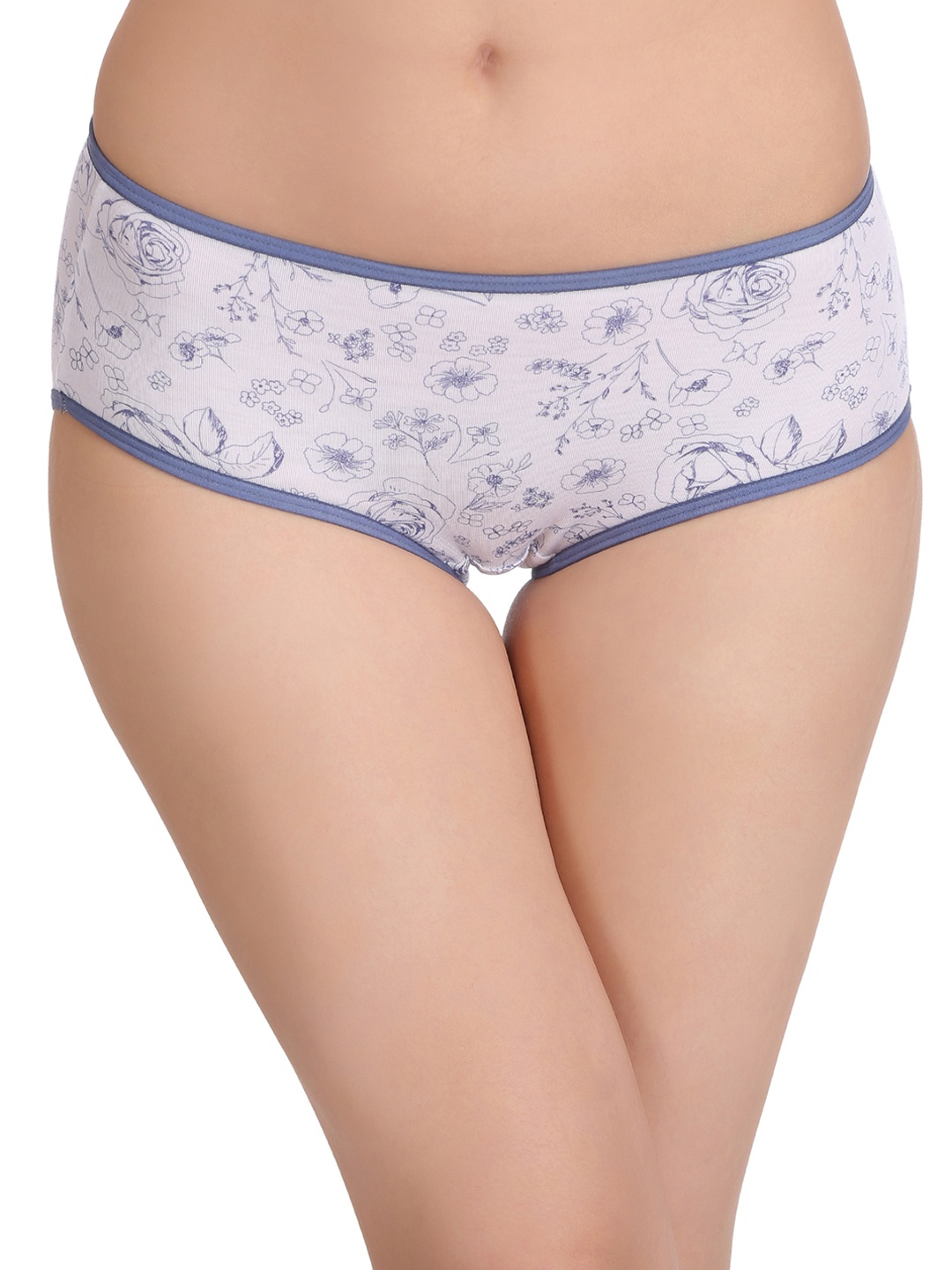 

Clovia White & Lavender Floral Print Hipster Briefs PN2213P18XL
