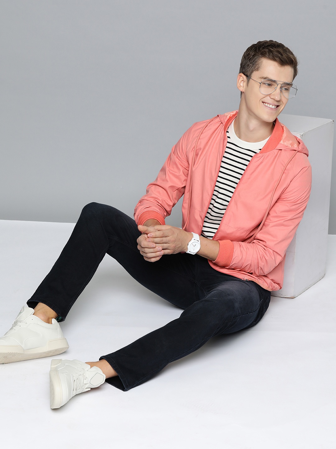

Mast & Harbour Hooded Tailored Jacket, Peach