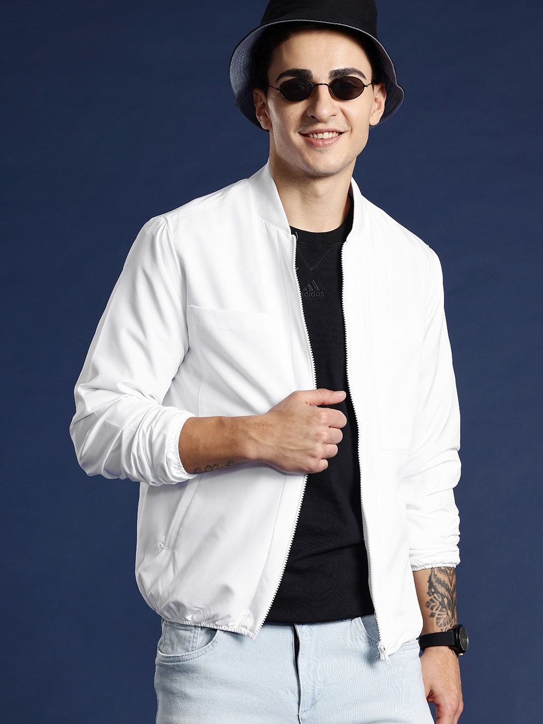 

Mast & Harbour Solid Bomber Jacket, White
