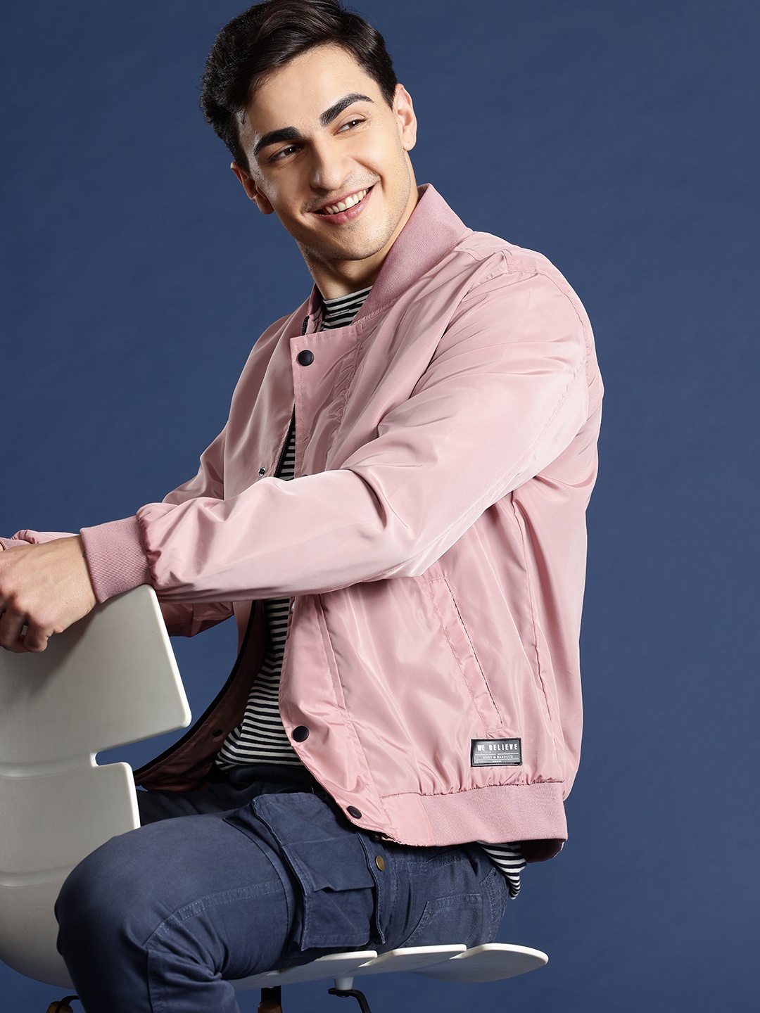 

Mast & Harbour Solid Bomber Jacket, Rose