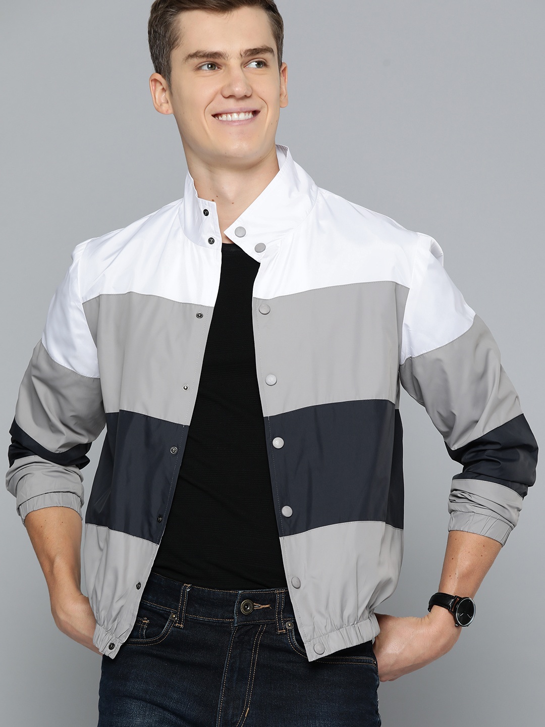 

Mast & Harbour Colourblocked Tailored Jacket, White