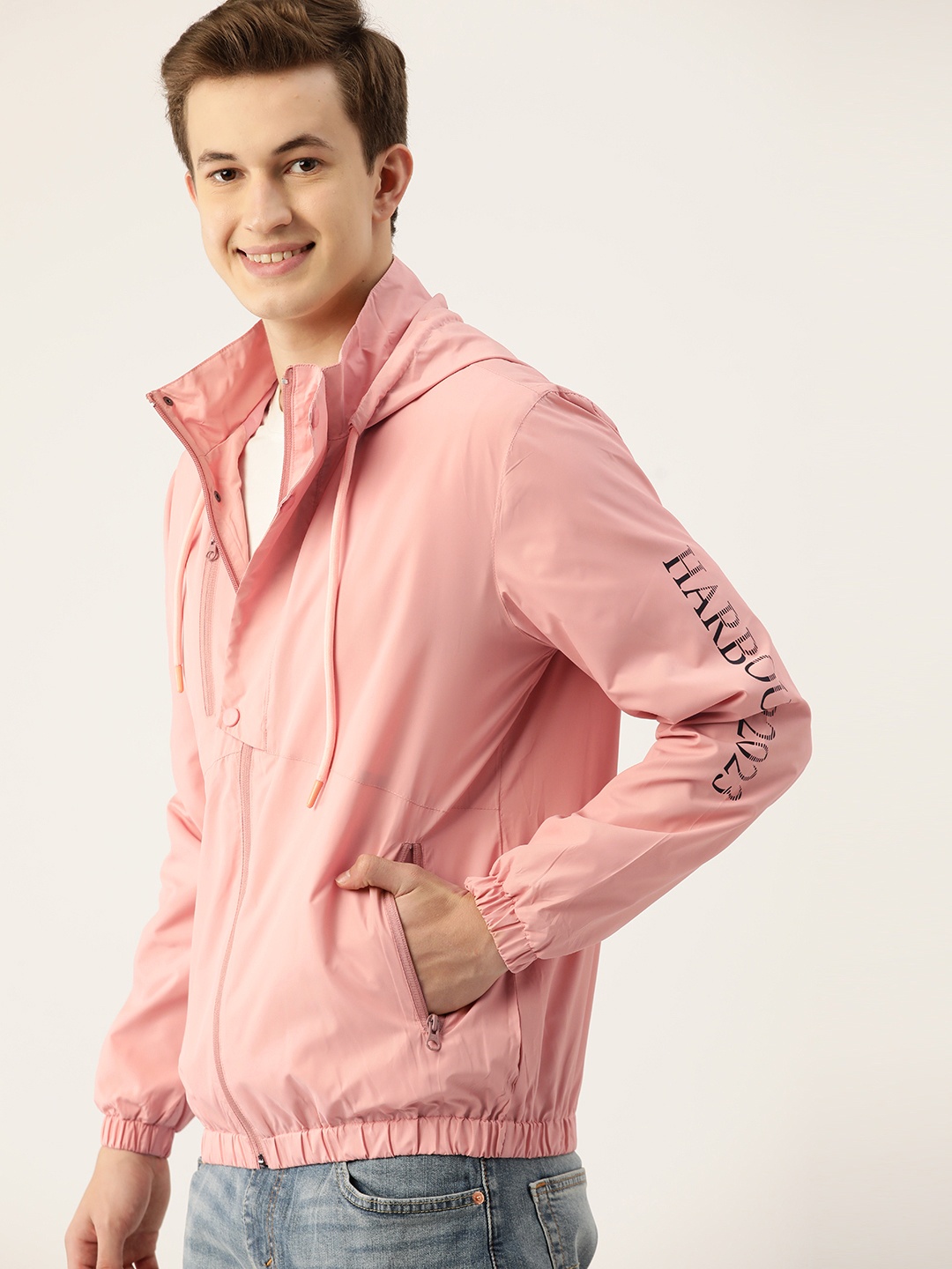 

Mast & Harbour Hooded Bomber Jacket, Peach