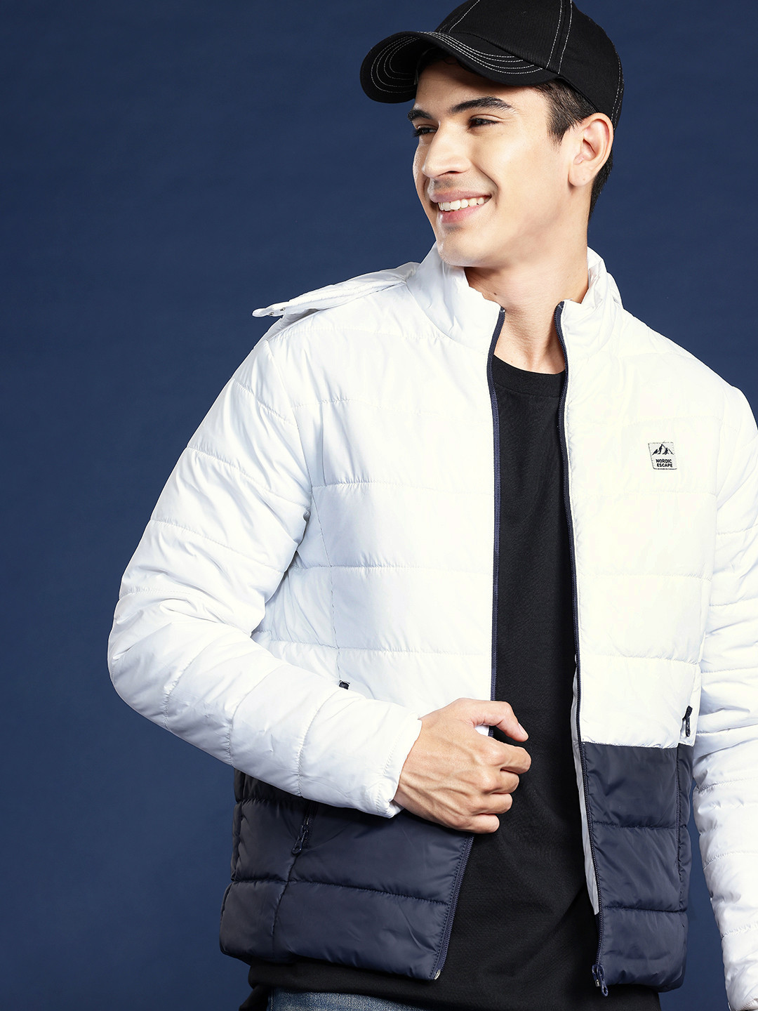 

Mast & Harbour Colourblocked Padded Jacket, White