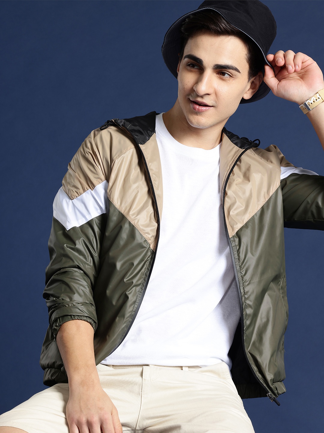 

Mast & Harbour Colourblocked Tailored Jacket, Beige