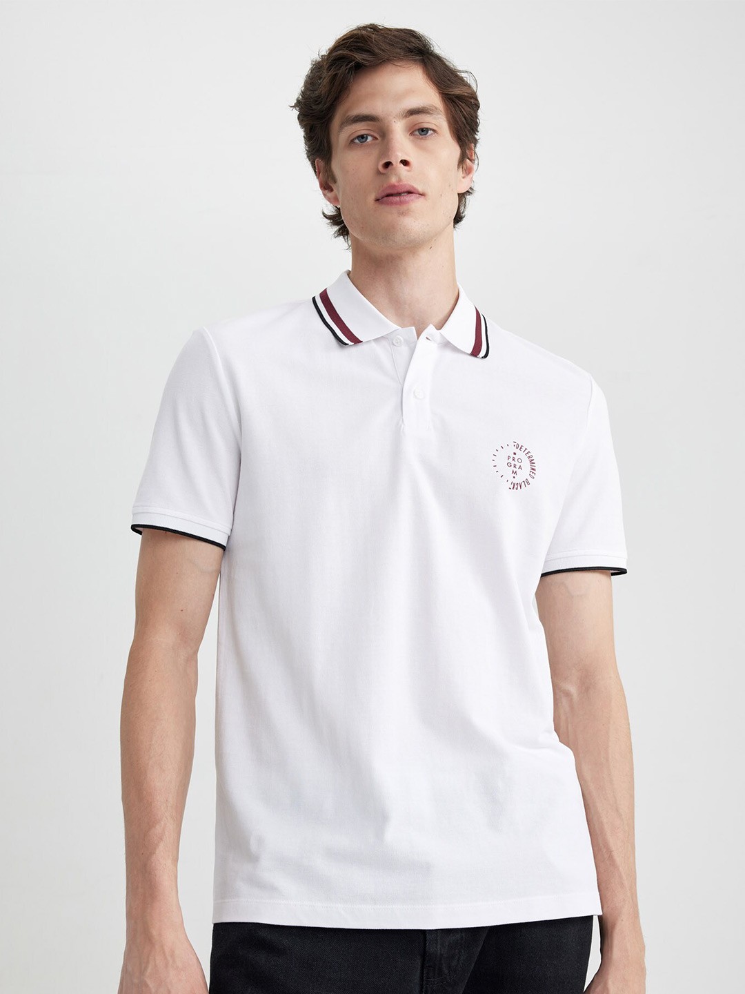

DeFacto Polo Collar Pure Cotton T-shirt, White