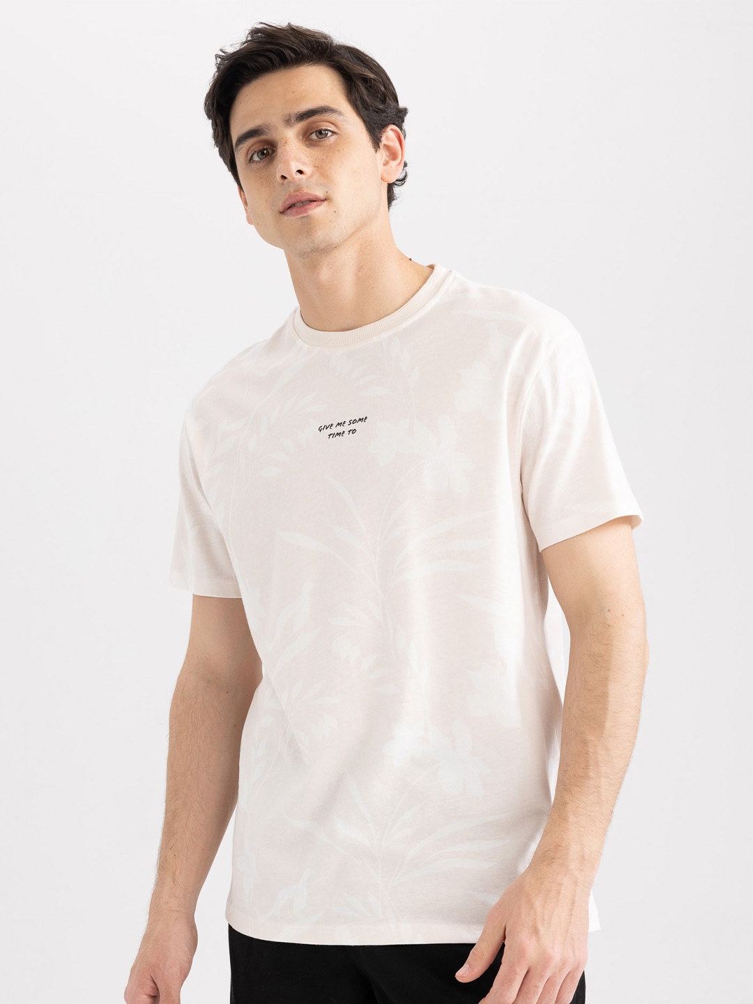 

DeFacto Typography Printed Pure Cotton T-shirt, White