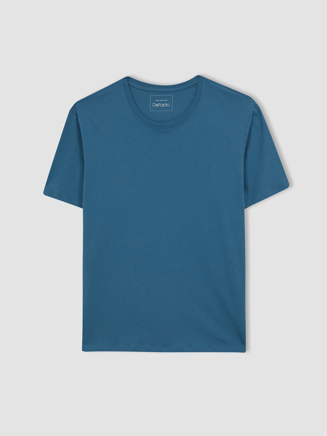 

DeFacto Round Neck Pure Cotton T-shirt, Blue