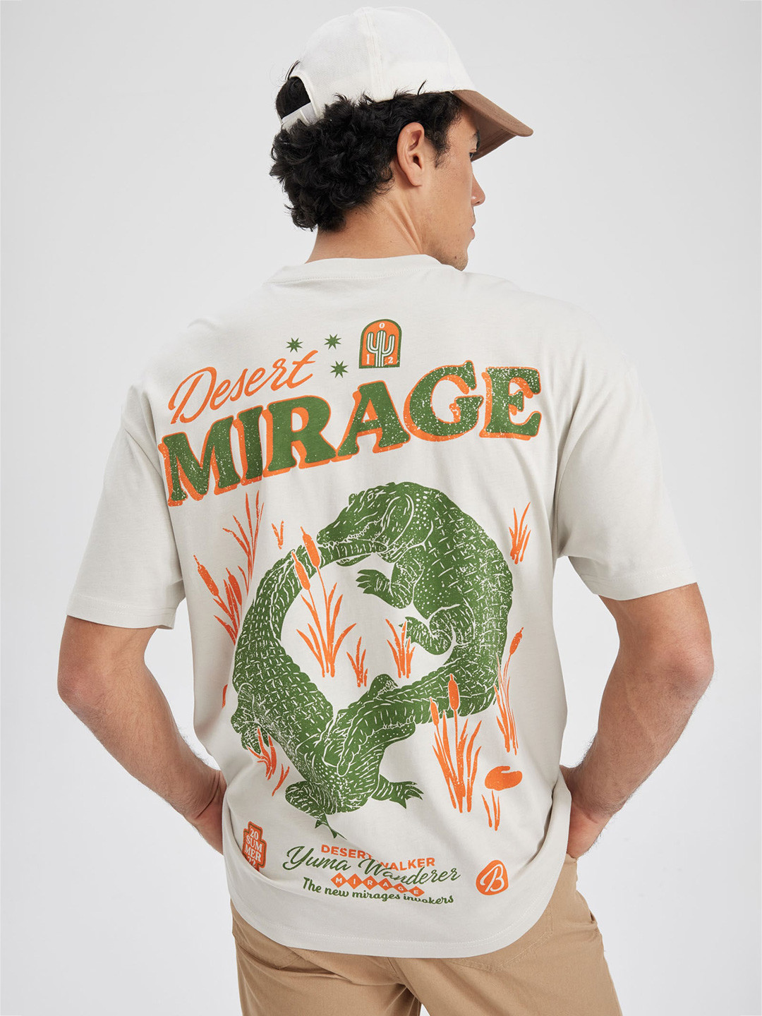 

DeFacto Typography Printed Pure Cotton T-shirt, White