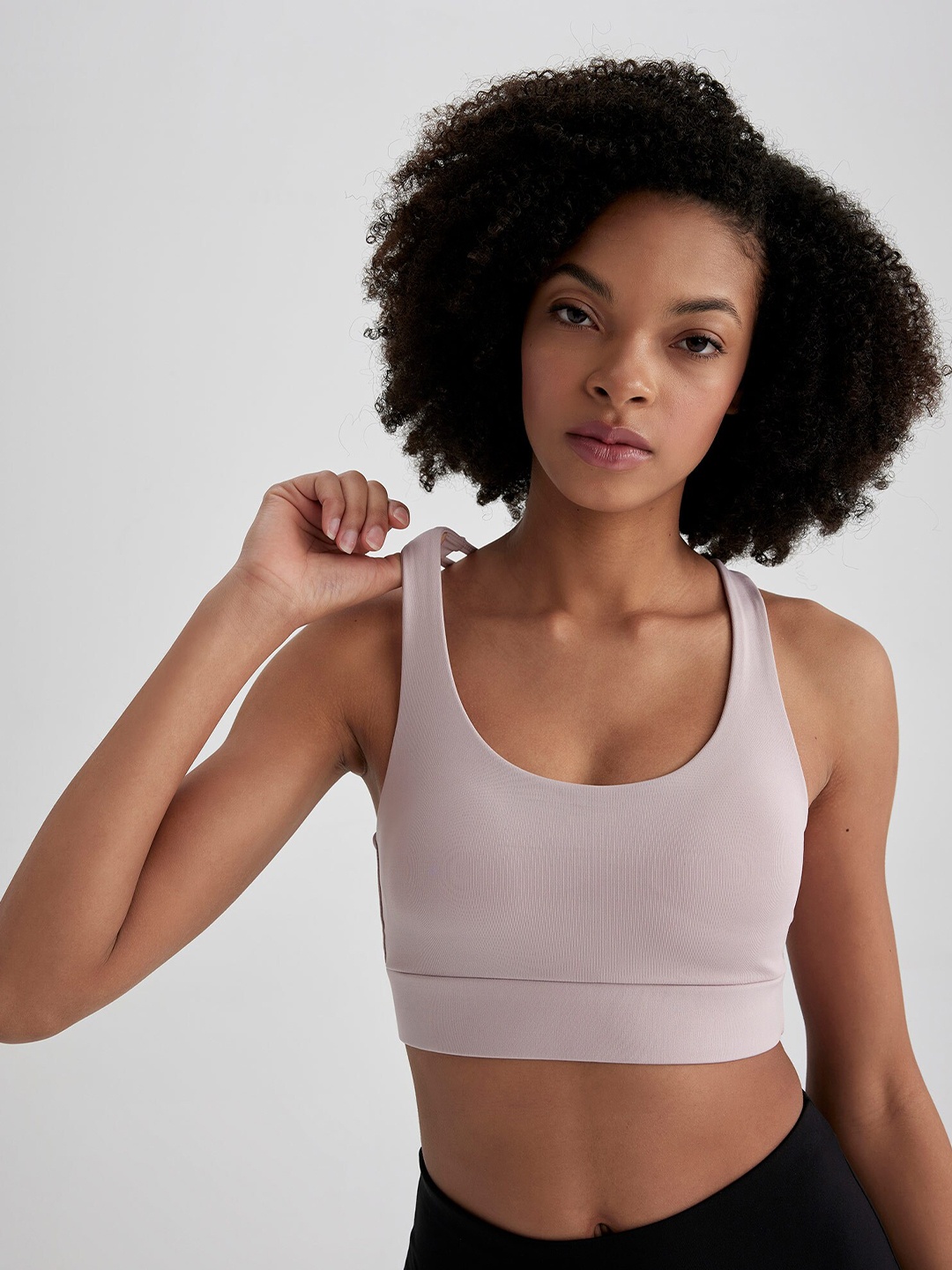 

DeFacto Full Coverage Underwired Lightly Padded All Day Comfort Seamless Workout Bra, Purple