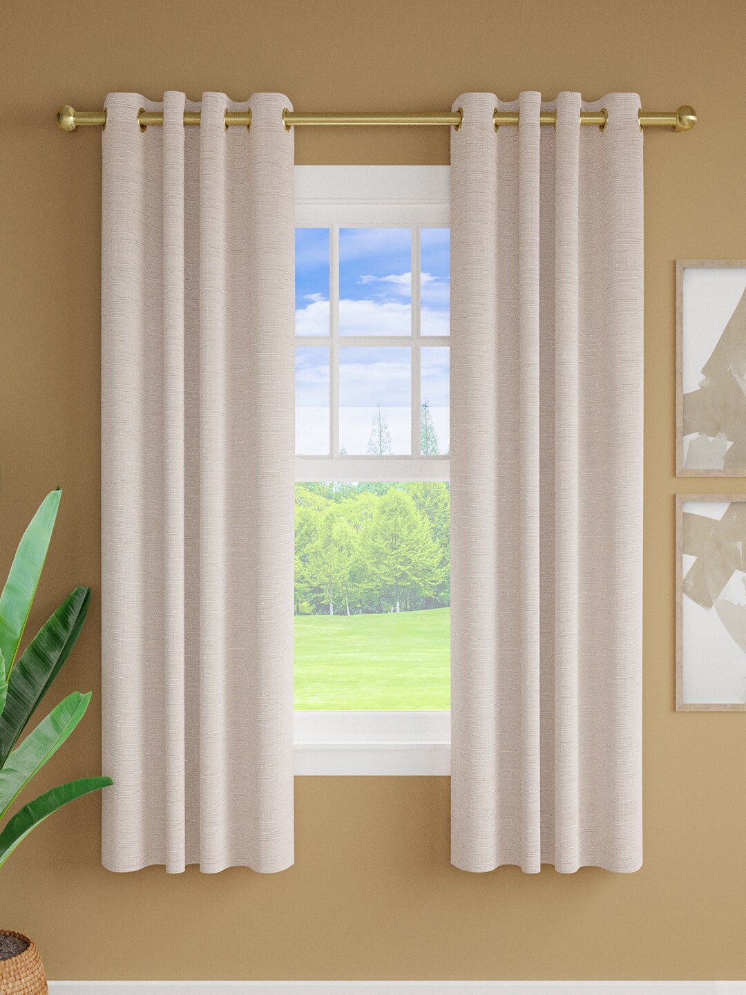 

Just Home Off White 2 Pieces Window Curtains