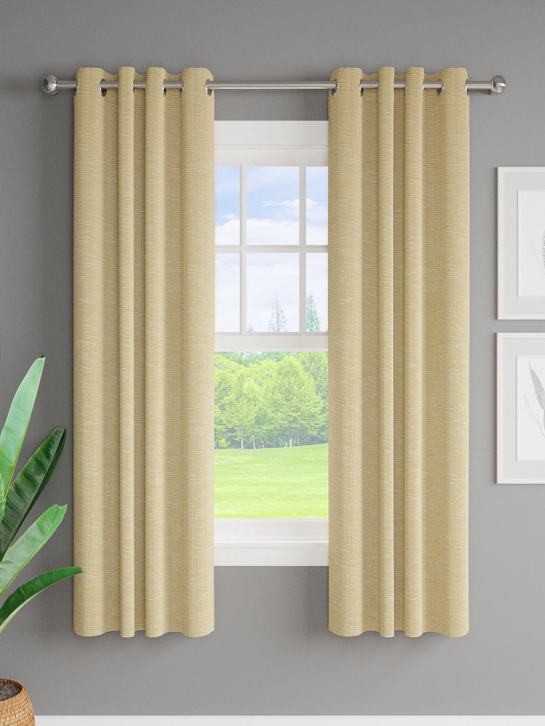 

Just Home Green 2 Pieces Window Curtains