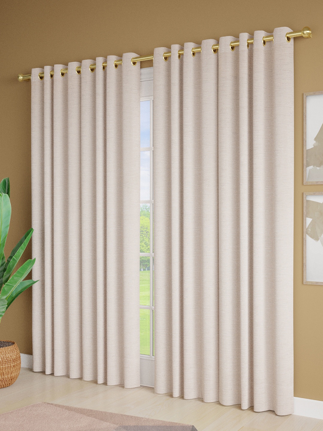 

Just Home Off White 4 Pieces Door Curtains