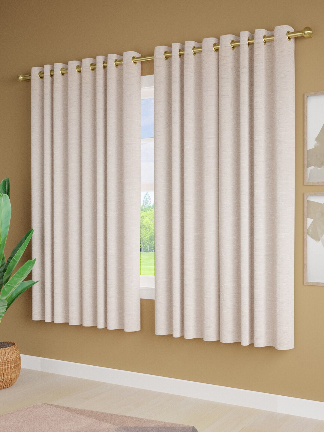 

Just Home Off White 4 Pieces Window Curtains