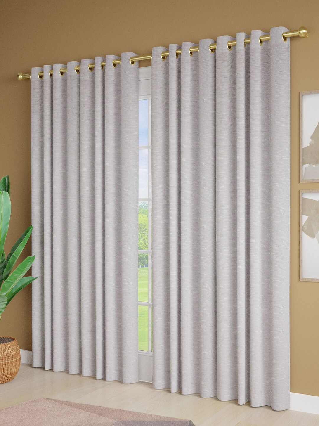 

Just Home Grey 4 Pieces Door Curtains