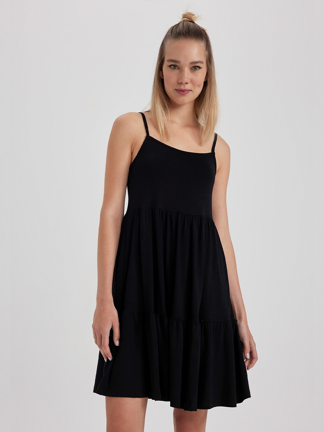 

DeFacto Sleeveless Fit & Flare Dress, Black